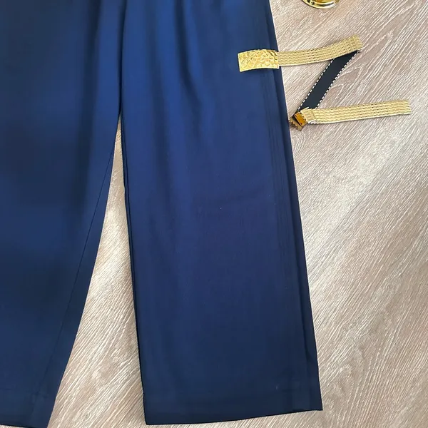 NWT Madewell Straight-Leg Pants High Rise, Drapeweave TENCEL™ Blend – Navy color - Image 3