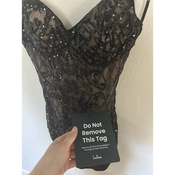 Lulus Moonlit Love Black Sequin Sleeveless Bodycon Mini Dress Size XS Sexy - Image 7