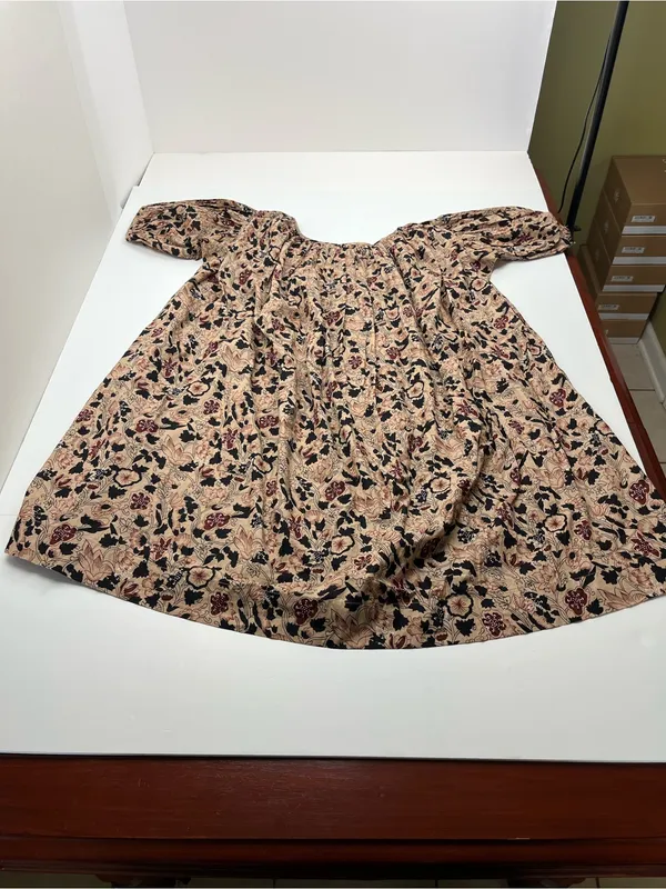 The Great. Sleep Dress 100% Cotton Size 0‎ Beige Black Timber Floral Loose - Image 9
