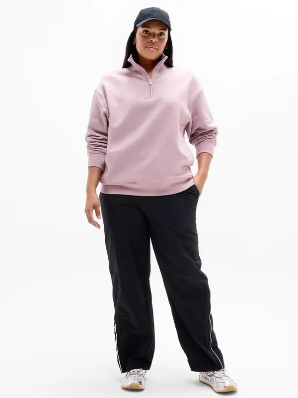 New Athleta L Forever Fleece 1/4 Zip Sweatshirt Blush Pink Large Regular - Image 4