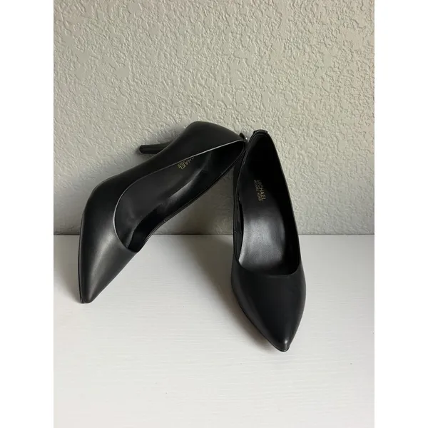 Michael Kors Alina Flex Leather Pumps Women's 7M Black Pointed Toe Heels - Image 10