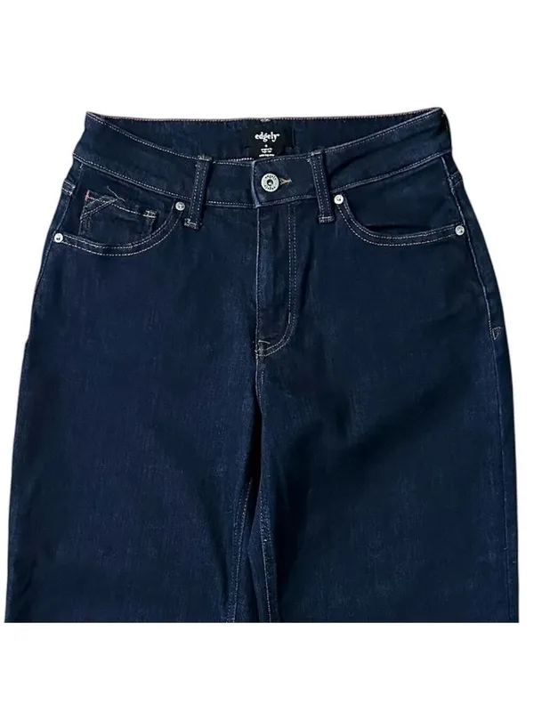 edgely by Maurices Original Fit High Rise Wide Leg Crop Raw Hem Jeans Size 4 - Image 4