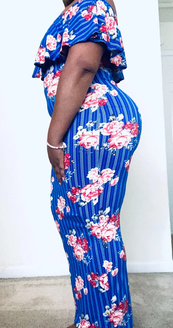 Blue Floral Maxi Dress Multiple Size M - Image 7