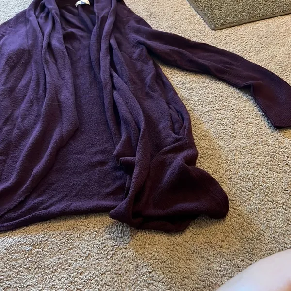 Leith purple open‎ front cardigan M - Image 3