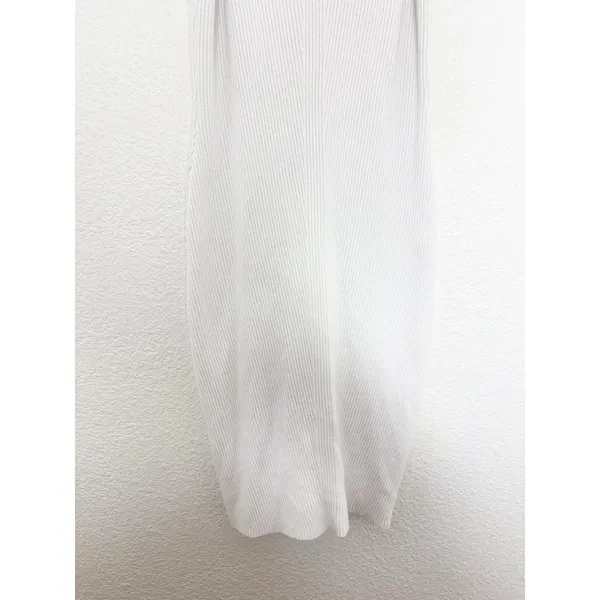 Abercrombie & Fitch Slip Midi Sweater Dress Size XL V-Neck Spaghetti Strap White - Image 11