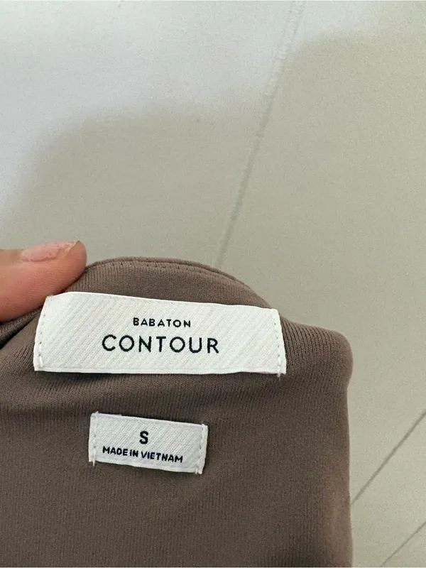 Aritzia Babaton Contour Deep Taupe Cross Back Thong Bodysuit Size Small - Image 8
