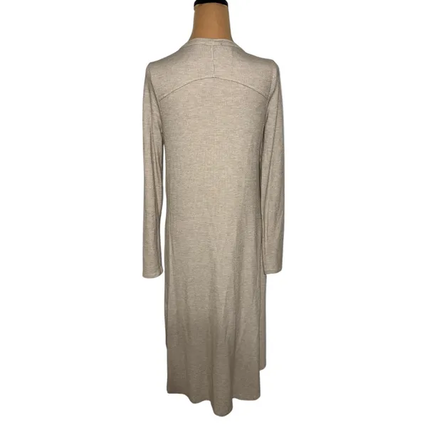 FORE Button Front‎ Duster Cardigan Long Sleeve Pockets Knit Beige Women's Size L - Image 3
