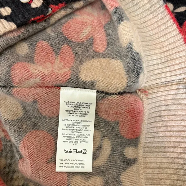 NWT!! FREE PEOPLE Nocturnal Patterned Cardi Black Retro Combo Hearts Floral XS - Image 14