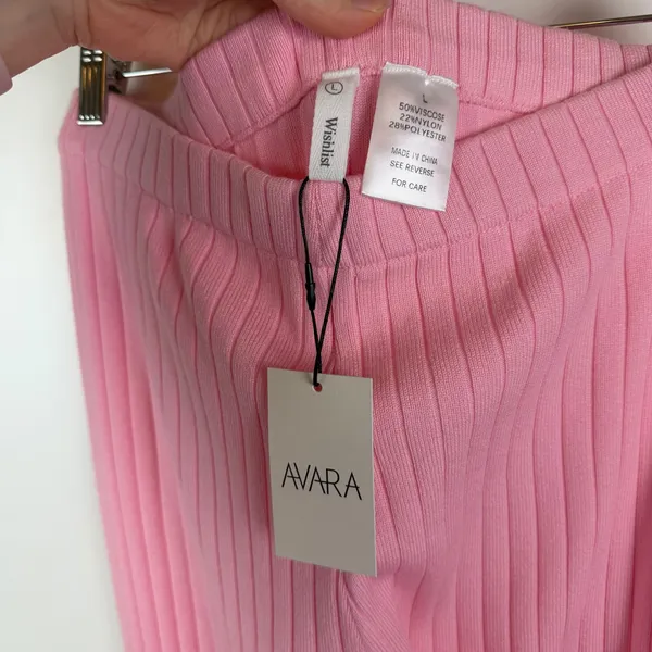 NWT Avara Wishlist Brianna Pink Ribbed Knit Pants Large Stretch Comfy‎ Lounge - Image 7