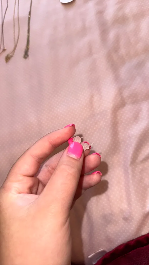 Pink Rose Earrings by Emma - Image 3