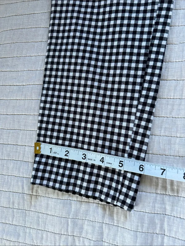 Old Navy, pixie straight ankle, black white gingham cotton pants 8 - Image 9