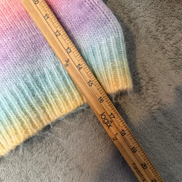 VICI Pastel Rainbow Fuzzy Crop Sweater Puff Sleeve‎ Dopamine Kawaii Kidcore Sz M - Image 11