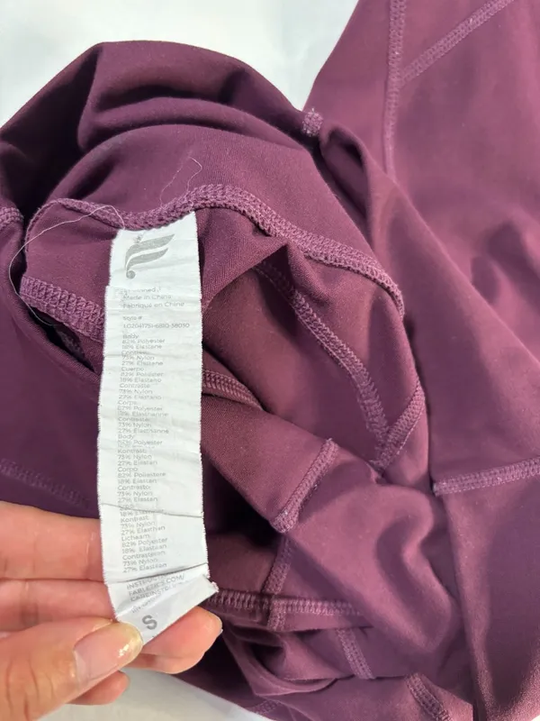 Fabletics Burgundy High-Rise Leggings (Size S) - Image 3