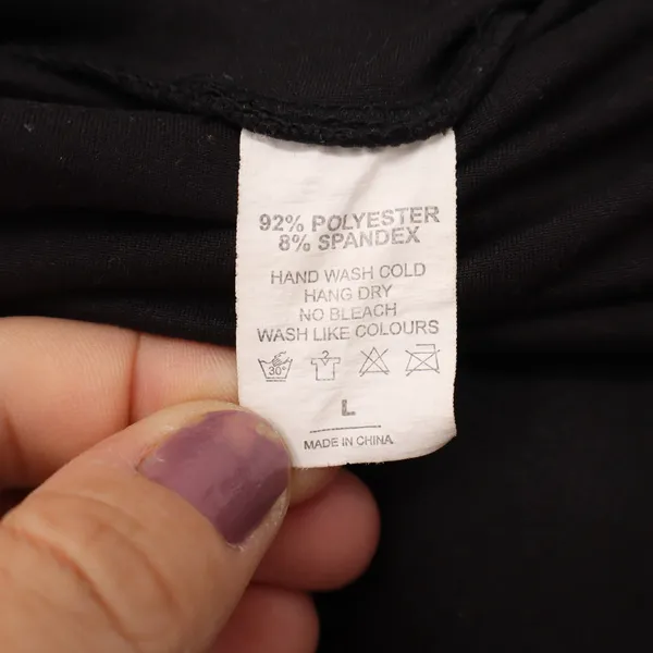 Black High Waisted Biker Shorts with Pockets Fold Over Waist Size Large - Image 2