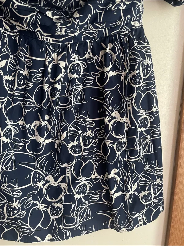 Abercrombie & Fitch Emerson Off-The-Shoulder Skort Navy Pattern - Image 9