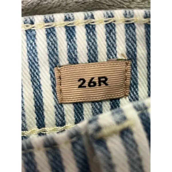 Ariat Ultra High Rise Jazmine Wide Leg Jeans Blue White Denim Stripe 26R - Image 6