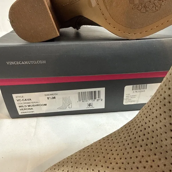 Vince Camuto VC-Cava Suede Ankle Boots Womens 8.5M Wild Mushroom Verona In Box - Image 7