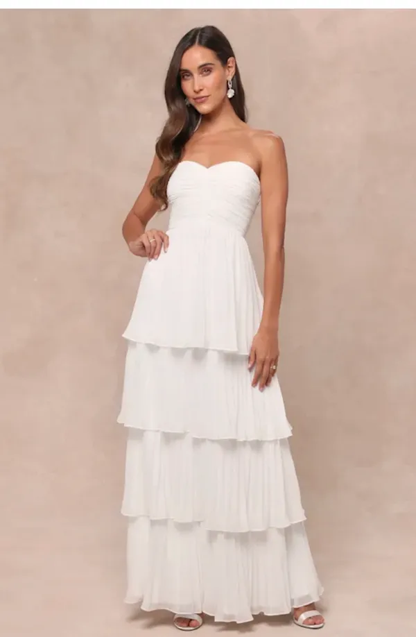 Lulus White Prom Dress - Image 4