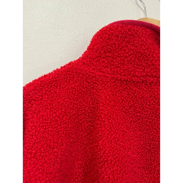LOFT Red Fleece Pullover Cozy Casual Valentine Winter‎ Top Size XL - Image 8