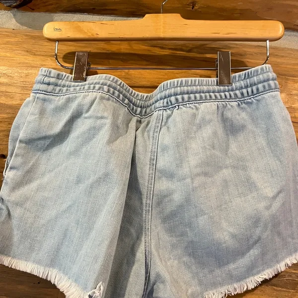 Aerie Drawstring Frayed Denim Shorts - Image 3