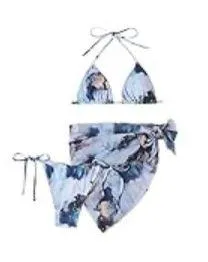 String Bikini With Sarong Wrap Size M - Image 5
