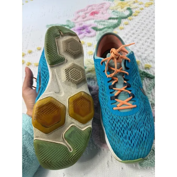 Nike Zoom Turquoise Orange Athletic Training Shoes Women's Size‎ 7.5 - Image 6