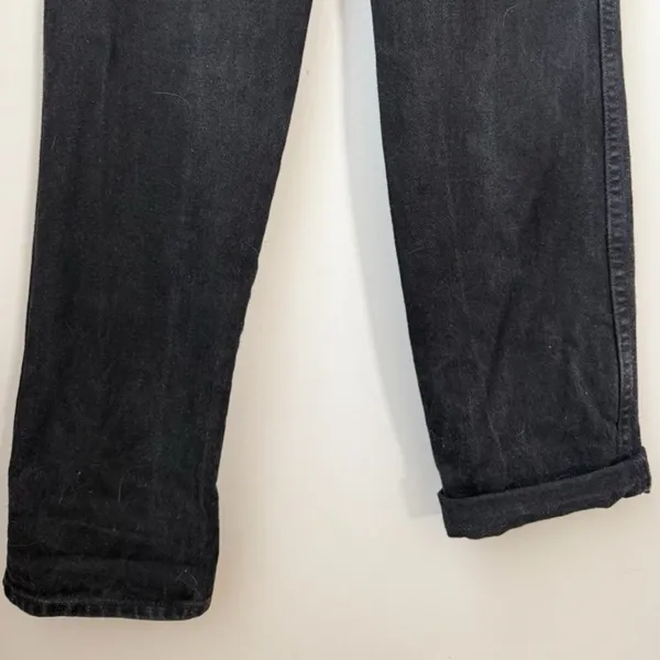 Wrangler Vintage Black High Rise Straight Mom Jean Bareback No Butt Pocket Jeans - Image 6