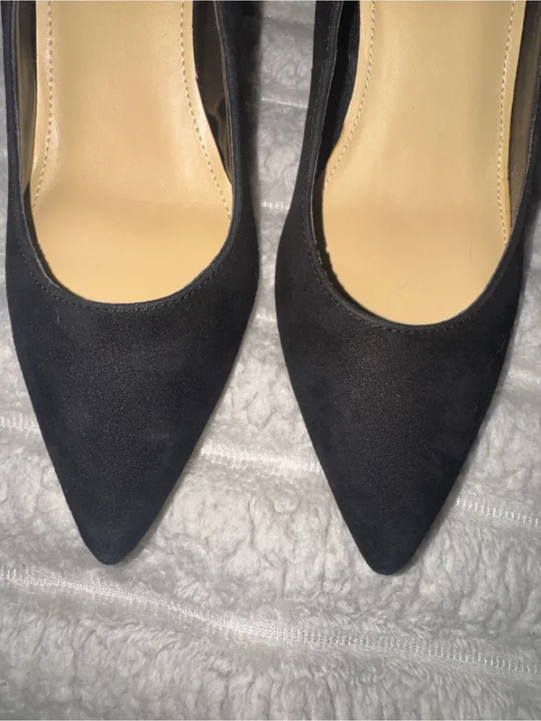 Marc Fisher Zala Black Suede Block Heel Pumps Size 6.5 - Image 2