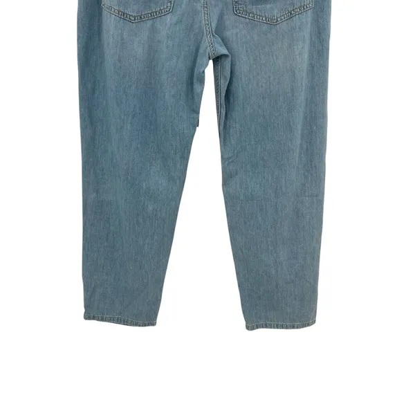 Free People Belted Denim Utility‎ Pants In Blue Haze Denim Chambray Size 30 - Image 9