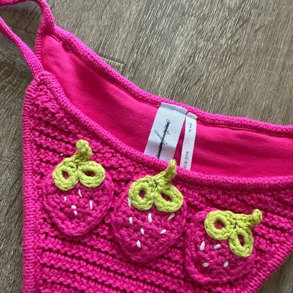 Urban Outfitters‎ Out From Under Strawberry Crochet Bikini New Small - Image 8