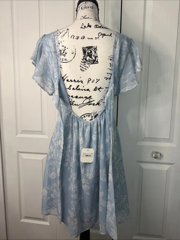 Altar'd State Light Blue Floral Midi Dress - Image 5