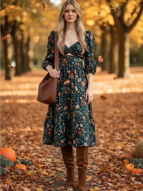 MINKPINK Olivia Floral Cutout Maxi Dress. Get ready for autumn in multi-color XS - Image 9