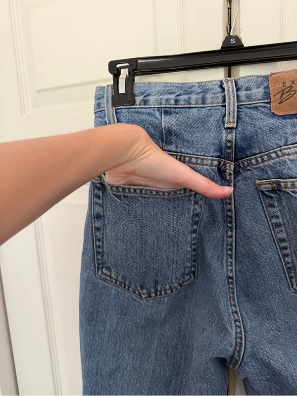 Vintage Express Women's Blue Jeans Straight Skinny High Waisted Size 7/8 Long - Image 8