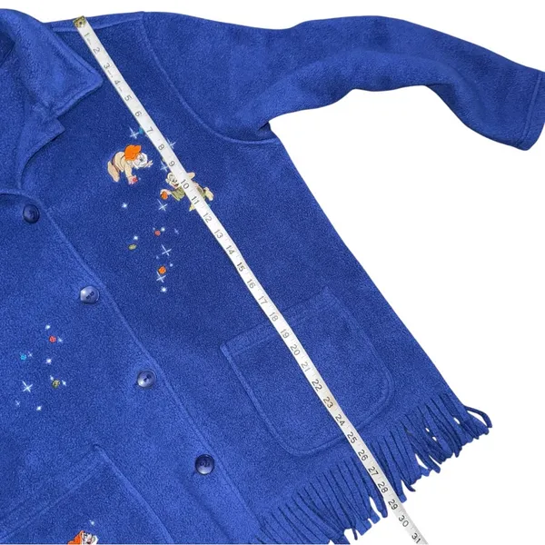 VTG 90s Disney Store Fleece Jacket Large Snow White Seven Dwarfs Embroidered - Image 8