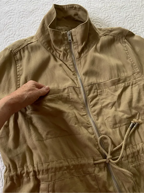 Old Navy Tan Drawstring Utility Field Jacket - Image 9
