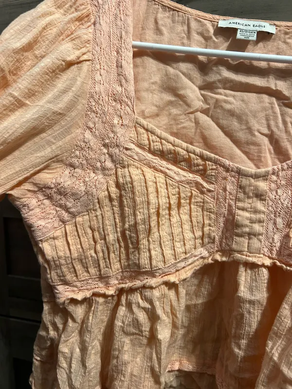 American Eagle Cropped Flowy Long Sleeve - Image 3