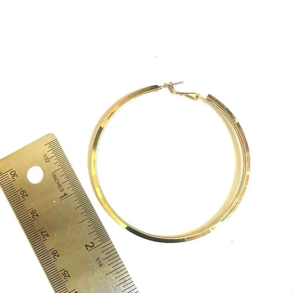 Gold tone large hoop earrings - Image 7