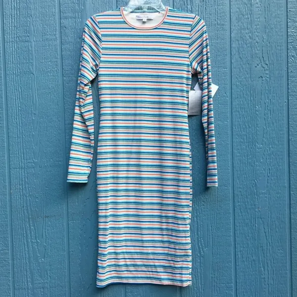 NWT Velvet Torch LA Striped Long Sleeve Dress M v6x - Image 5