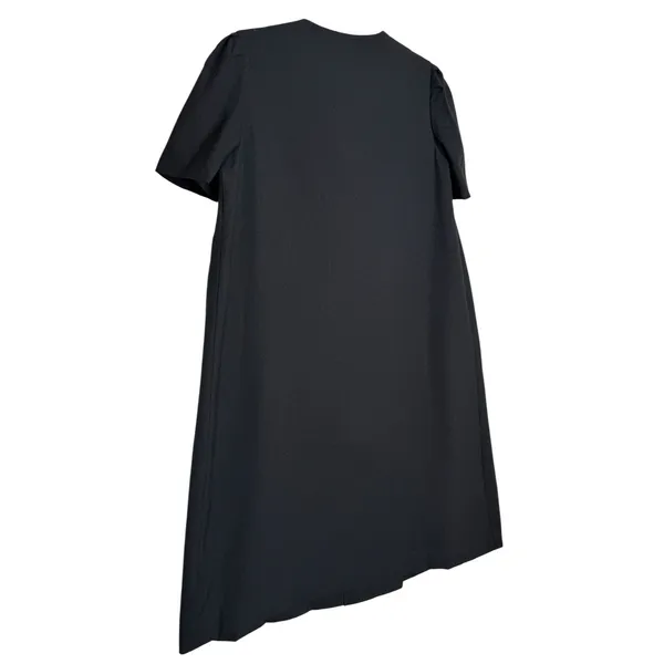 1990s Jeanette Maternities Black Minimalist Swing Dress Medium to Large - Image 3