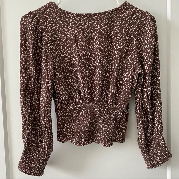 Abercrombie & Fitch Dark‎ Brown Patterned Blouse - Image 5