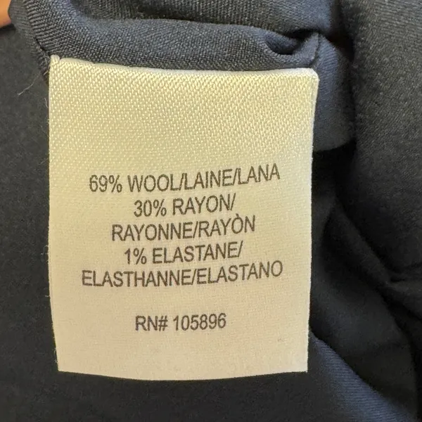 Worth New York Dark Indigo Wool Blend A-Line Pencil Skirt Size 6 Seam Detail - Image 7