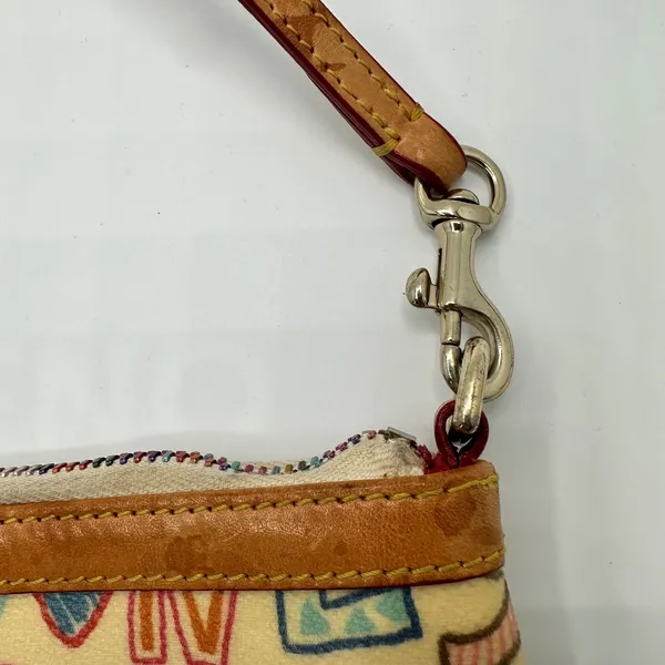 Dooney & Bourke Doodle It Y2K Multi Color Heart Zipper Pull Cream Tan - Image 3