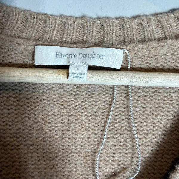 Favorite Daughter The William Sweater Wool Cashmere Women's Large Almond NWOT - Image 8