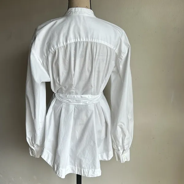 Free People Abbey Bishop Sleeve Button Down White Tunic Size Medium - Image 6
