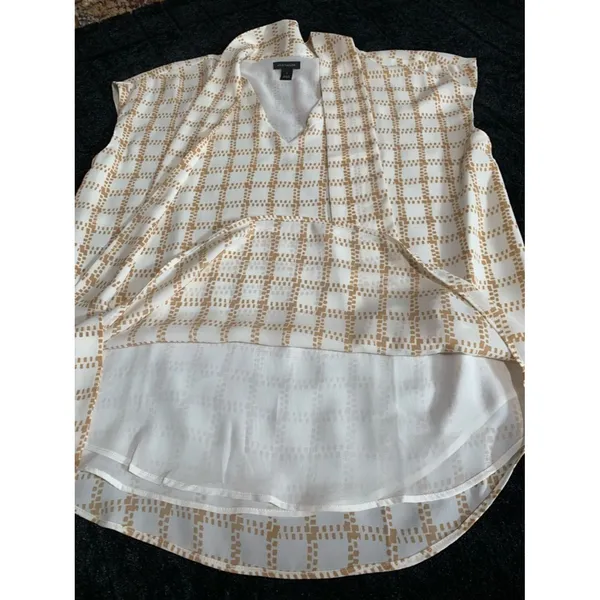 POLISHED PROFESSIONAL | Ann Taylor Bow Neck Windowpane Blouse S - Image 6