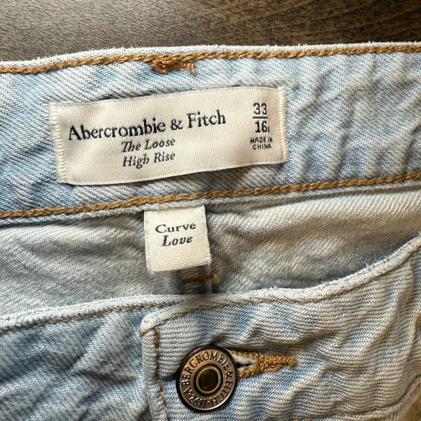Abercrombie & Fitch Jeans The Loose High Rise Curve Love Womens Size‎ 33 (16) - Image 4