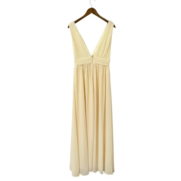 Lulus Heavenly Hues Pale Yellow Maxi Dress size Medium NWT - Image 5