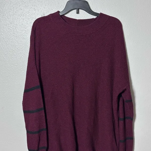 American Eagle Women Burgundy Red Jegging‎ Fit Knit Sweater size M. - Image 2