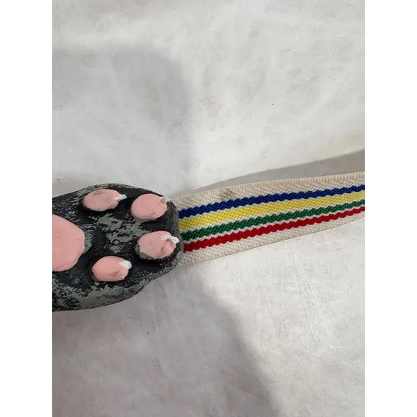 Vintage Rainbow Striped Stretchy Skinny Belt White Gold Buckle Retro 31-33 Inch‎ - Image 6