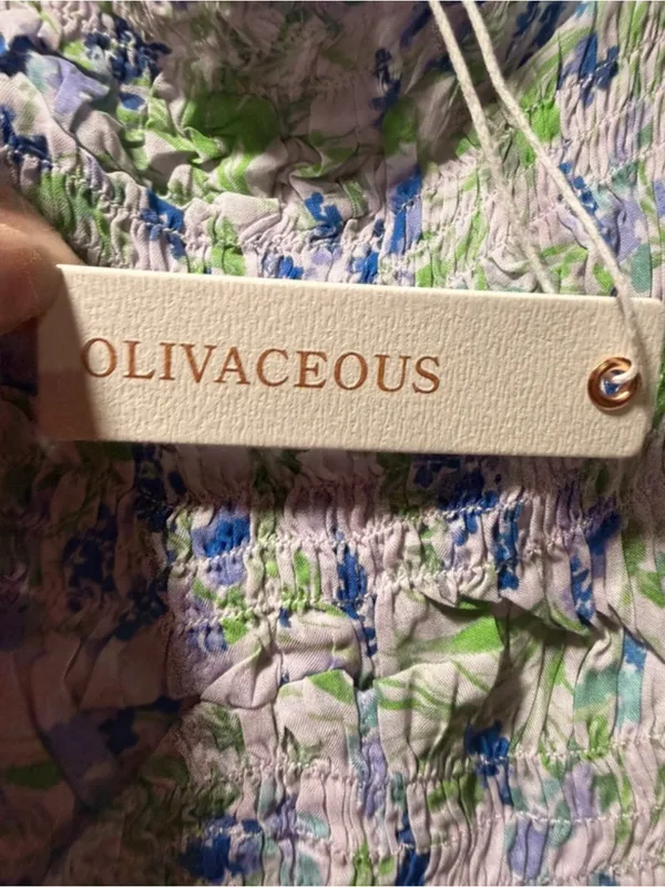 Olivaceious Smocked puff sleeve milk maid crop Blouse romantic Coquette girl - Image 6